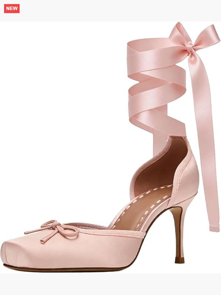 Satin Square Toe Heeled Sandals With Ankle Strap And Bow Detail